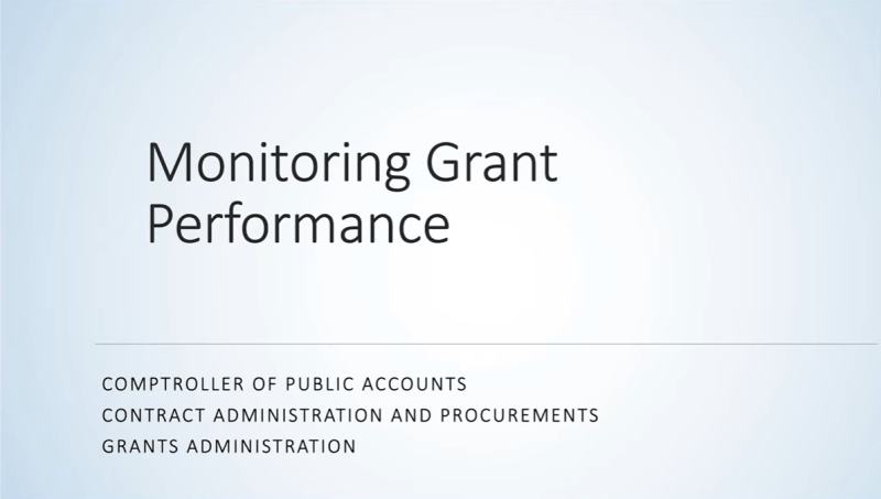 Monitoring Grant Performance Thumbnail